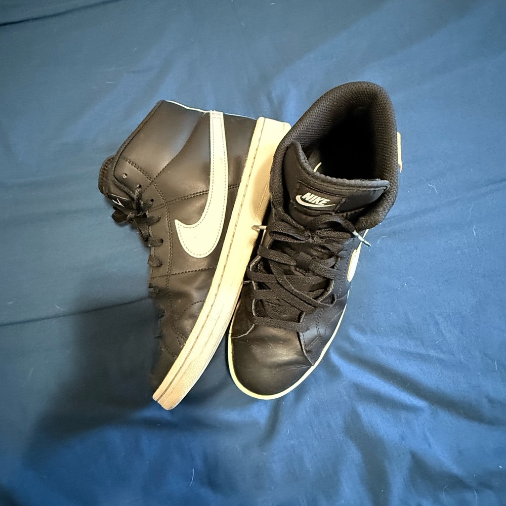 Nike Black High-Top Sneakers with White Swoosh